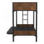Échelle attachée de style industriel avec lit superposé de style industriel avec panneaux en bois et garniture cloutée - non inclus
