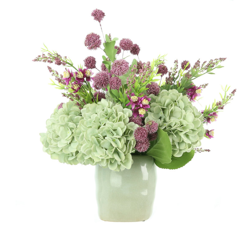 Crisel Hydrangea Mixed Floral Arrangement in Vase