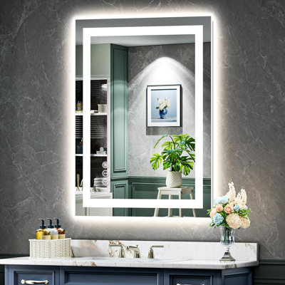 Smart Ultra-Bright LED Anti-Fog Tempered Glass Bathroom Mirror with ETL Certification