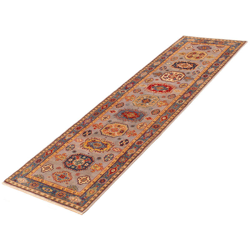 Tapis gris d'Uzbek Ghazni 2 pi 8 po x 9 pi 9 po