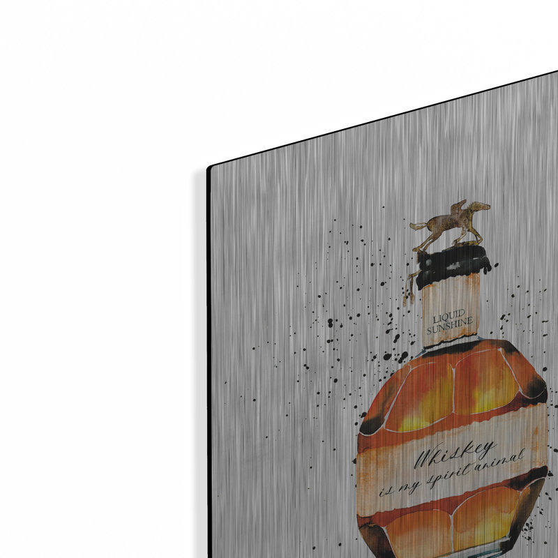 Art mural rouge en métal Red Barrel Studio® «High Spirits» par Mercedes Lopez, H 12 po x l 24 po