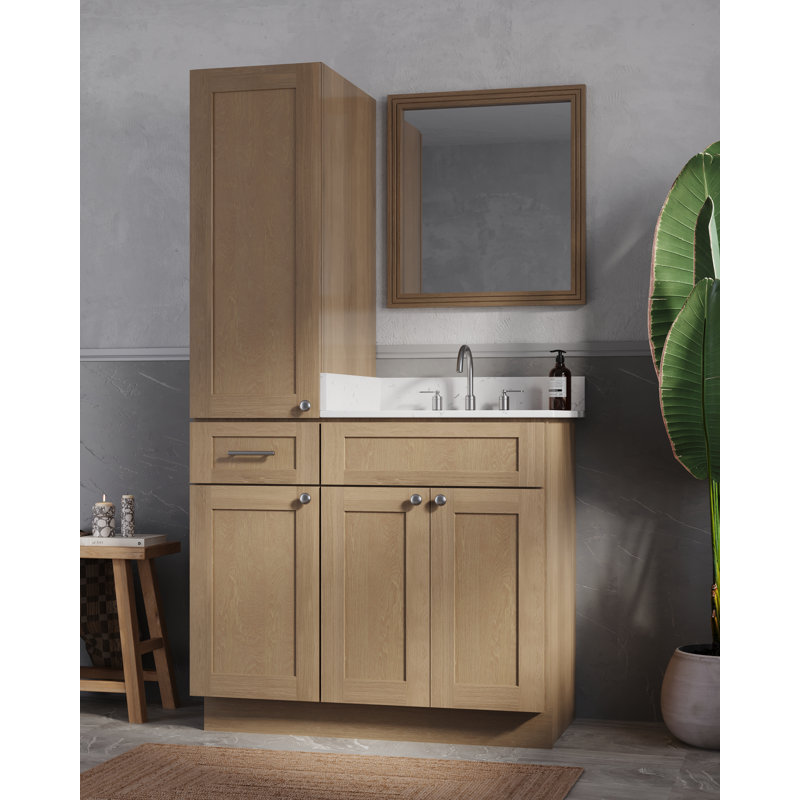 Meuble-lavabo simple 39 po Disar, Chêne naturel