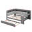 Full Size Wood Daybed With Storage Shelves & Trundle, Charging Station & LED Light, Desk & Upholstered Headboard And Backrest-904085121
