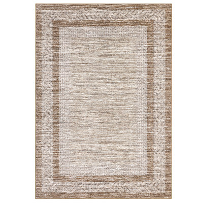 8 x 10 ft Polyester Imitation  Brown Rectangular Area Rug Geometric Printed Modern Foldable Washable for Hallway Bathroom Entryway Kitchen Office