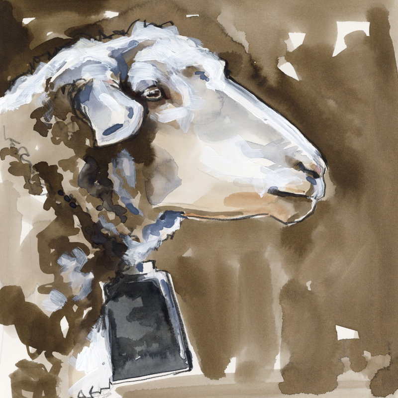 Side Eye Sheep I, H 36 po x l 36 po x P 1,25 po