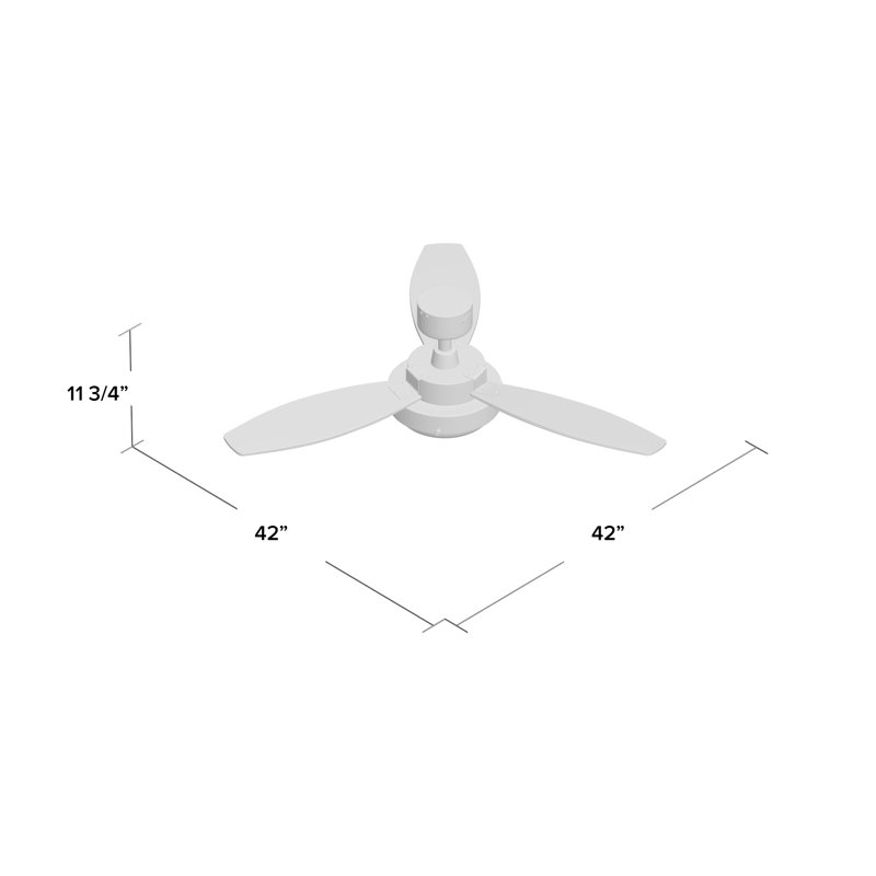 Alloy 42'' Ceiling Fan with Light Kit, Brushed Nickel