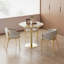 Table bistro ronde de 31,5 pouces avec plateau tulipe et plateau en faux marbre, facile à assembler, structure en métal robuste-58607570-58607568