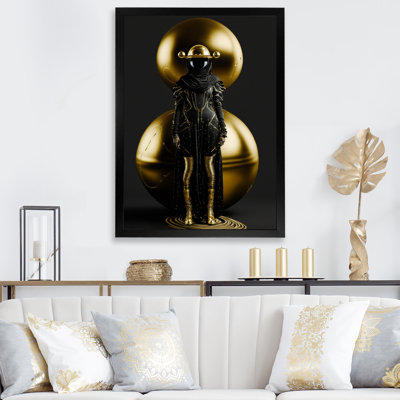 Contemporary Golden Sphere Blackness III sur impression sur toile