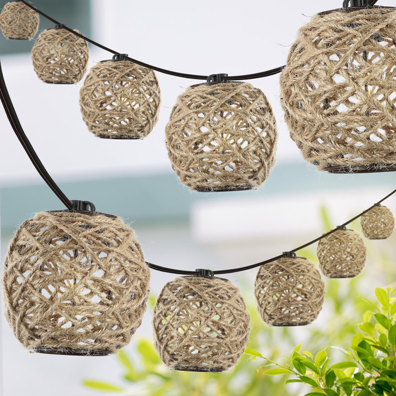 Bettelou 10-Light Indoor/Outdoor 10 ft. Rustic Coastal Incandescent C7 Globe String Lights