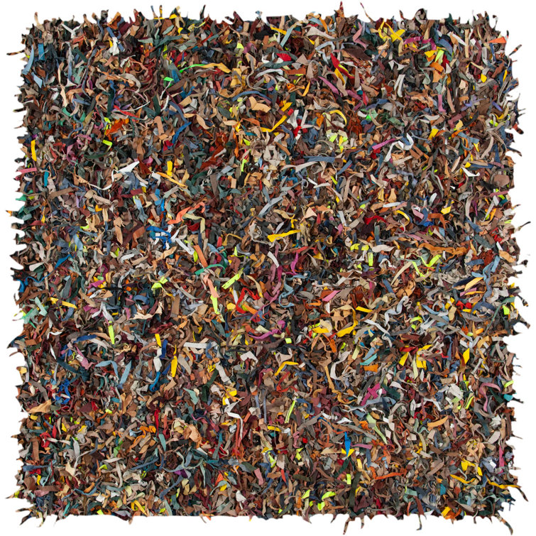 Godsey Handwoven Leather Abstract Rug