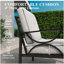 Ensemble de 2 fauteuils en métal toutes saisons, structure noire avec coussins gris-1039302791-1039302790