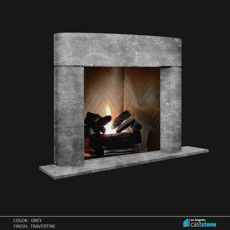 Vells Fireplace Surround, Gray Travertine