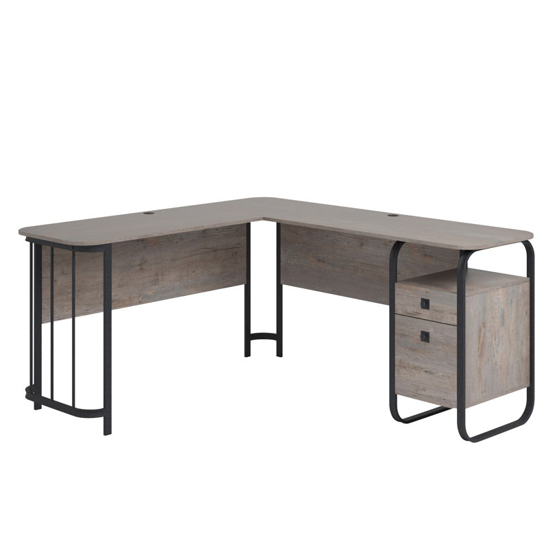 Bureaux de direction en L avec huche Smithies, Bois patiné
