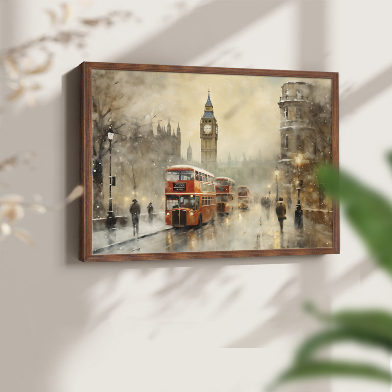 Chirstmas Art-CCCL -Framed Print - Restickable, H 8 po x l 10 po, Noyer