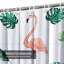 Rideau de douche imperméable aquarelle tropicale avec 12 crochets-1555553759