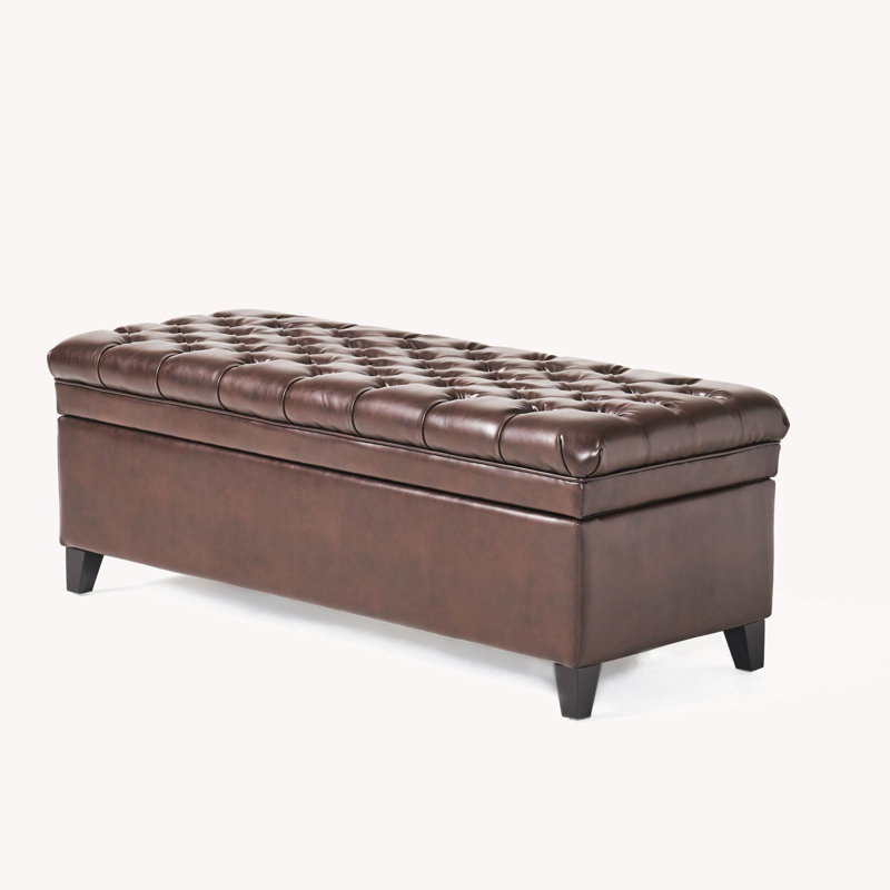 Tufted Button Storage Bench, Brown