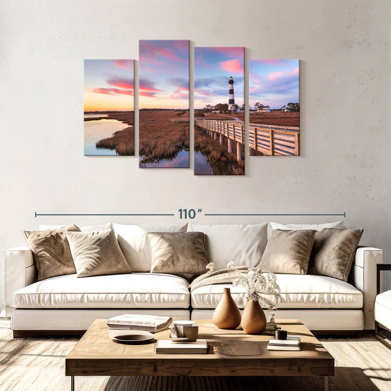 Lilie Lighthouse In Bodie Island, 48'' H x 75'' W