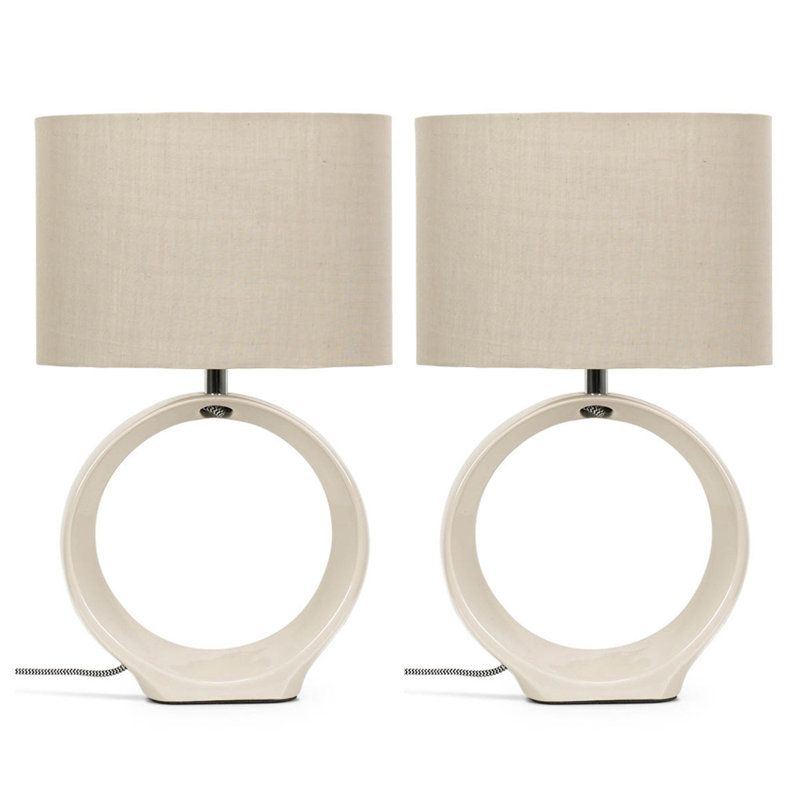Cabrielle Ceramic Table Lamp, Yes, Black