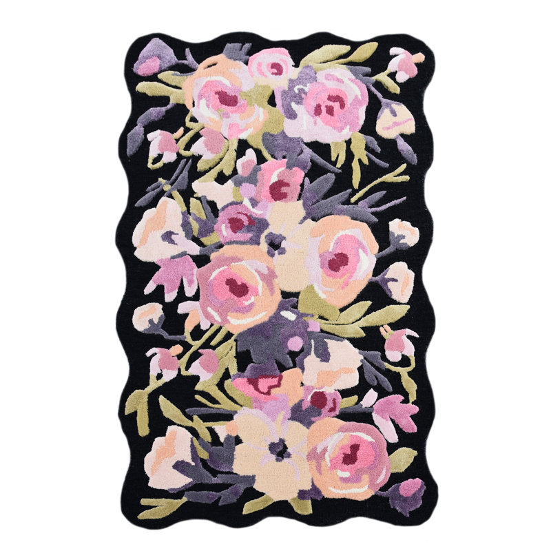 Violet Roses Rug, Rectangle 3' x 5'