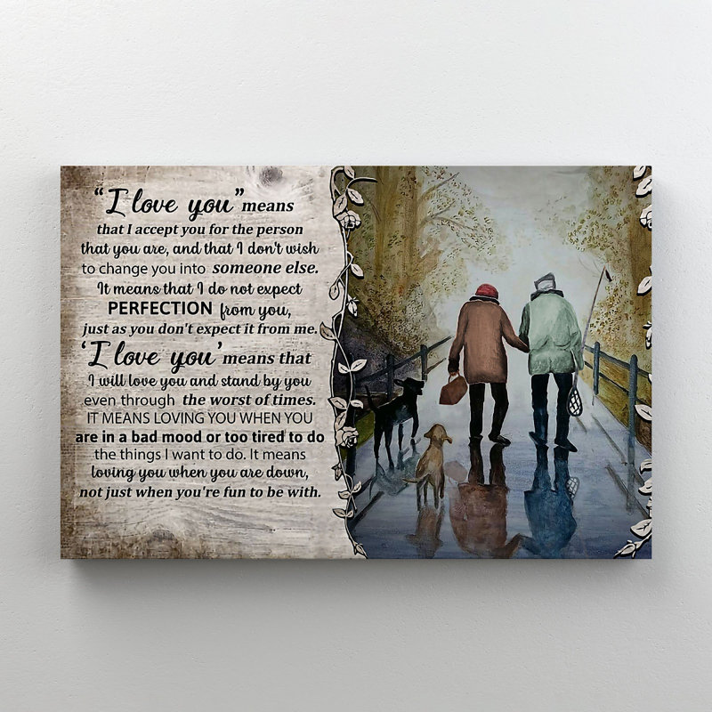 An Old Couple Walking Together On Da Street, H 24 po x l 36 po x P 2 po