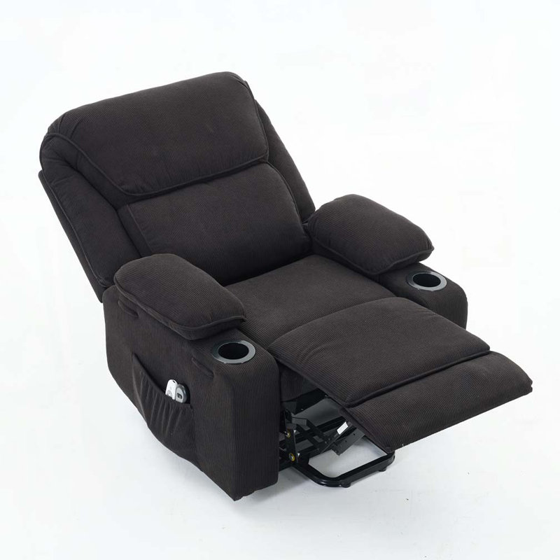 Remote-Controlled Heating and Massage Assistive Recliner, Black