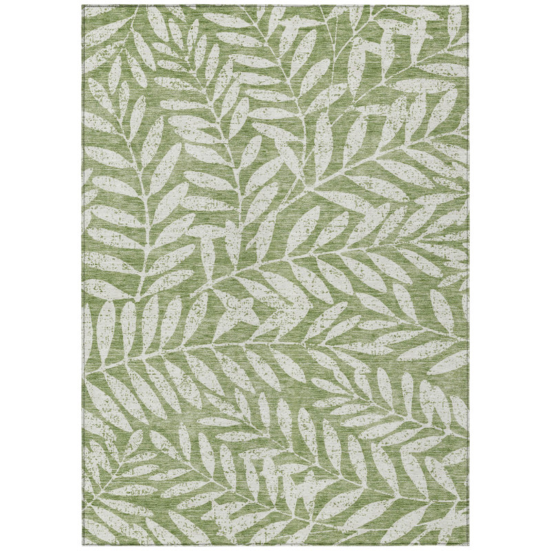Malek Washable Floral Indoor / Outdoor Rug, Rectangle 3' x 5'