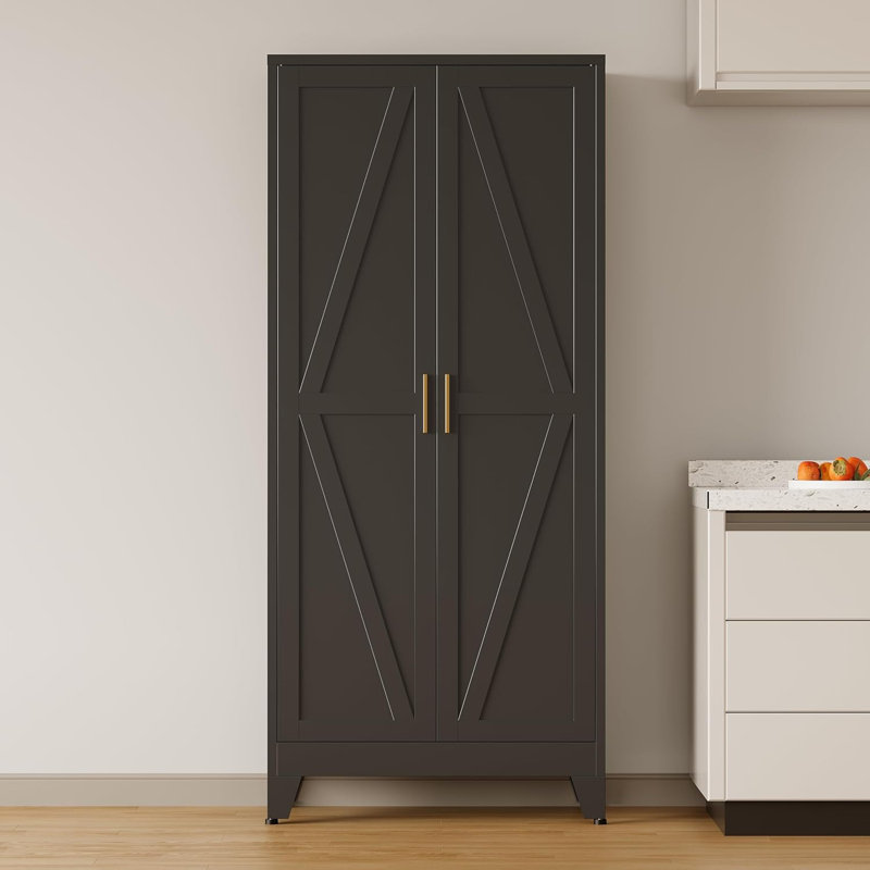 Armoire garde-manger en métal Farmhouse, Noir