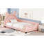 Lit de jour rose simple avec revêtement adorable et tête de lit avec oreilles de carton