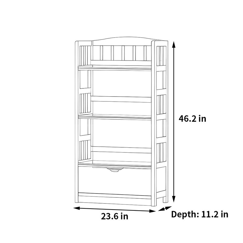 Bibliothèque pratique et de haute qualité, Gris, (3 tablettes) H 46,2 po x l 23,6 po x P 11,2 po