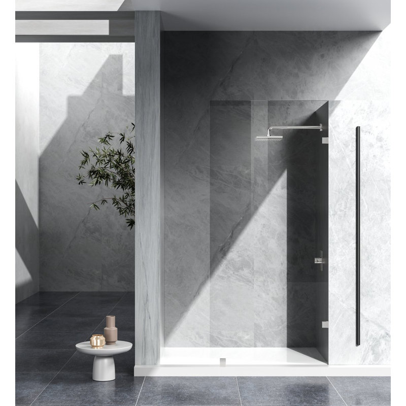 78" H Framed Shower Door, Nickel