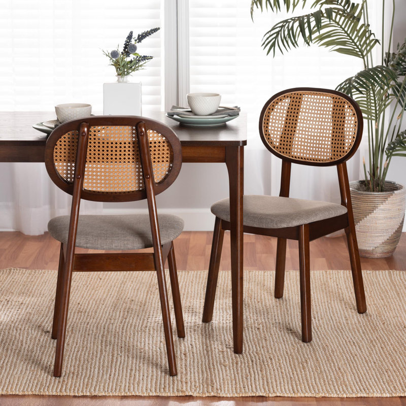 Caslynn 16.5'' H Upholstered Side Chair, Walnut Brown