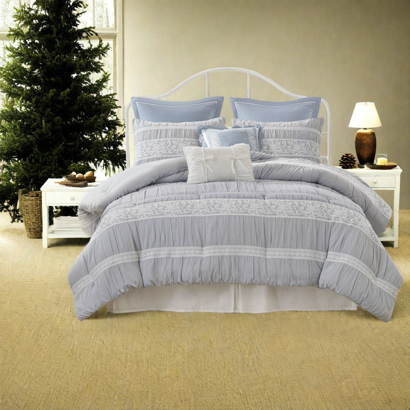 Ensemble de literie pour grand lit, jacquard en polyester style maison de campagne