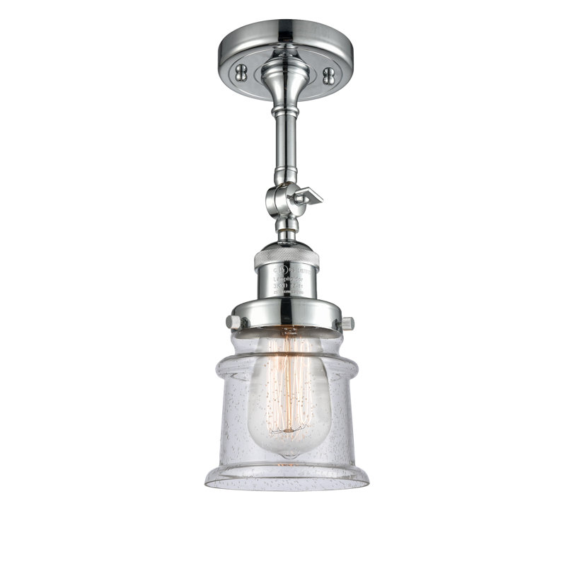 Alexandira Glass Semi Flush Mount, Polished Chrome, No Bulb Included, Seedy