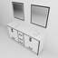 Armoire de salle de bain blanche 80 po - Comptoir en quartz, 30 miroirs, fermeture en douceur, grand comptoir de meuble-lavabo, espace-1289958712