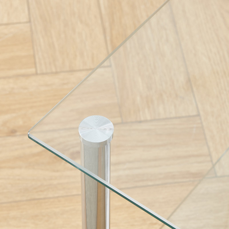End Table, 2 Tiers Rectangular Clear