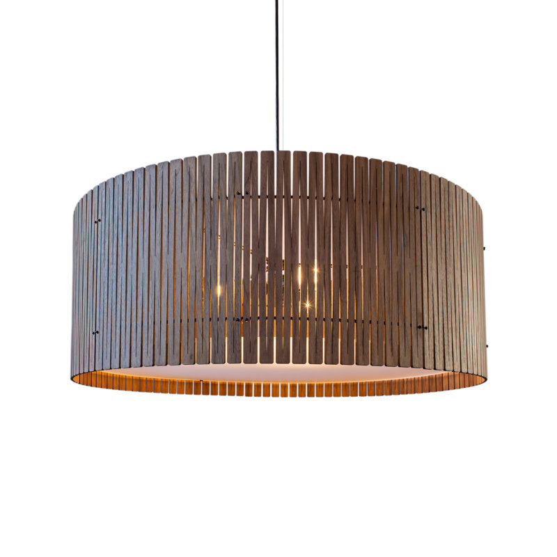 Kerflights D9 Drum Pendant Wood Black Walnut, Black Walnut
