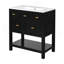 Ensemble de meuble-lavabo 60 po avec lavabo en céramique (séparé), ensemble de meuble-lavabo sur pied simple avec tiroirs, armoire de rangement en bois-704316630