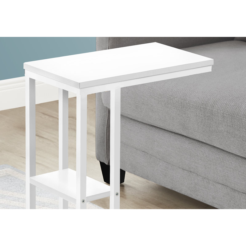 Shem End Table, White Top/White Base, 25.25" H x 10.25" W x 18.25" D
