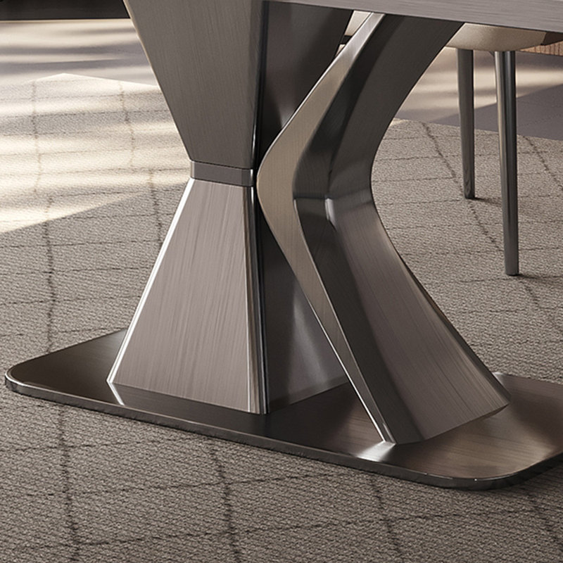 Modern luxury Italian style dining table sets, Black, 29.53"H x 62.99"L x 33.46"W