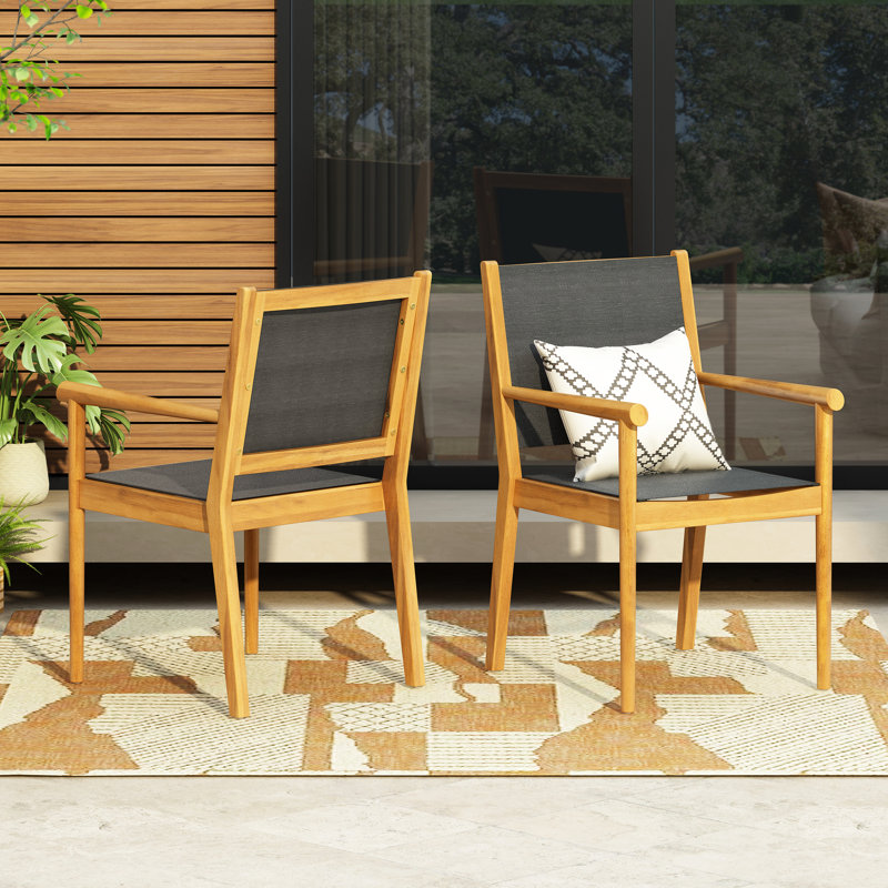Paire de chaises de salle à manger Kd - structure en bois, couleur de conception moderne, profondeur de 21,95 po, poids de 17,59 lb, largeur de chaises de jardin de 24,7 po, hauteur de 34,7 po, sans coussins,