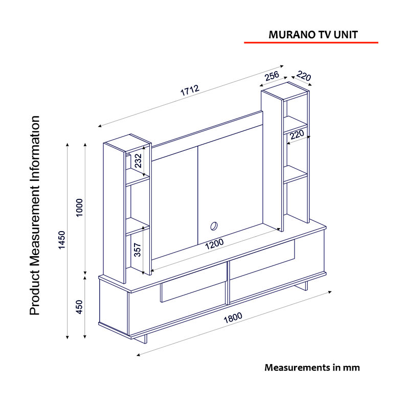 Unfinished Entertainment Center for TVs up to 75"
