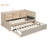 Twin Size Upholstered Daybed With Trundle, Storage, Shelves And USB With Outlet (Beige)-1291668553