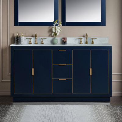 60"x21"x33" Solid Wood Bath Vanity
