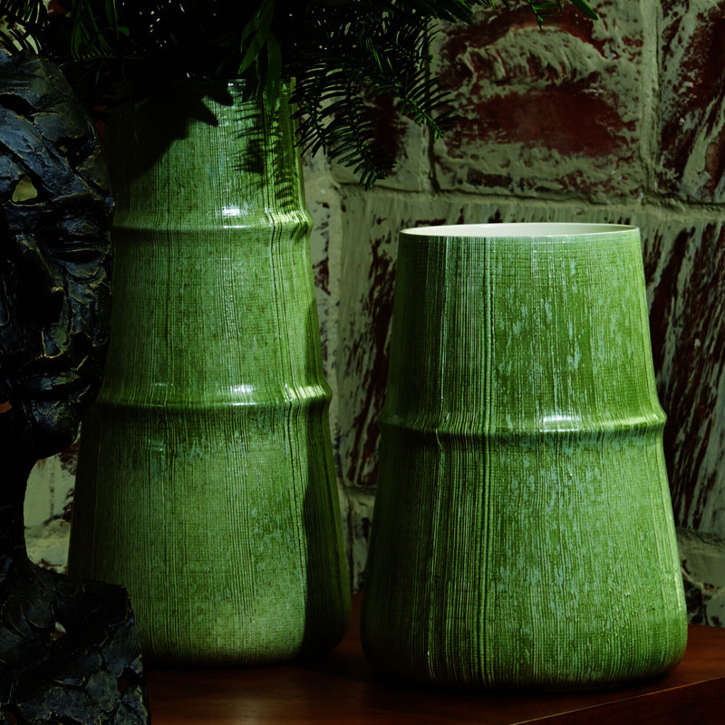 Handcrafted Table Vase 1, 13" H x 9.5" W x 9.5" D, Soft White