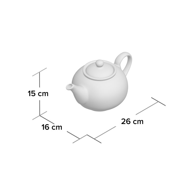 Wayfair Basics™ 1.3ml Solid Colour Teapot, Matte Grey