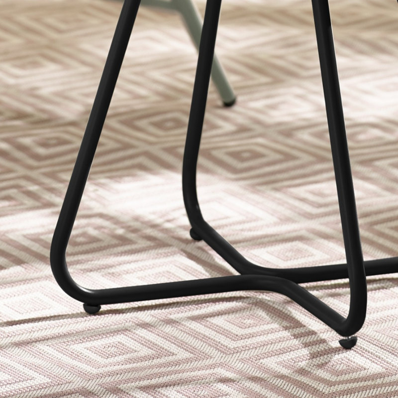 Seretta Metal Garden Side Table for Luxury Modern Patio or Bistro Set, Black