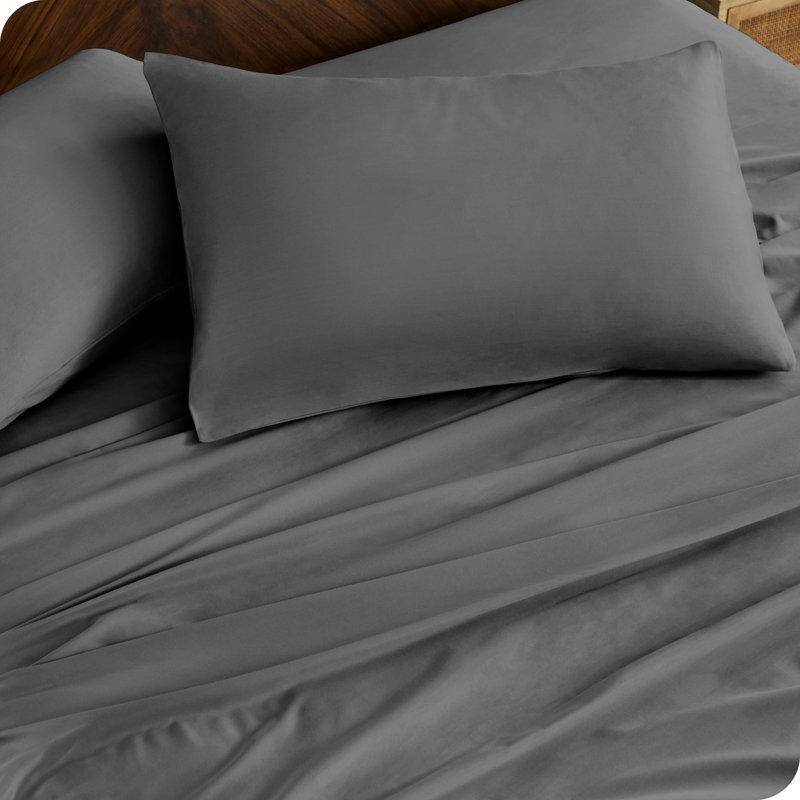Organic 100% Cotton Machine Woven Sheet Set, Gray