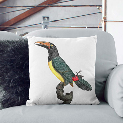 Aracari Toucan by Jacques Barraband Cushion with Filling