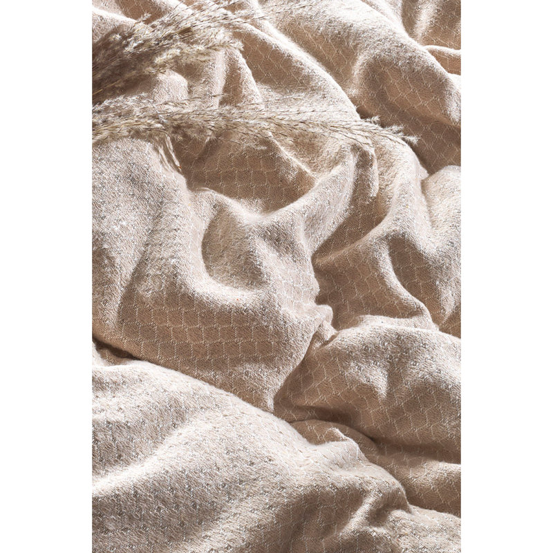 Couvre-lit en mélange de coton Helfred, Beige
