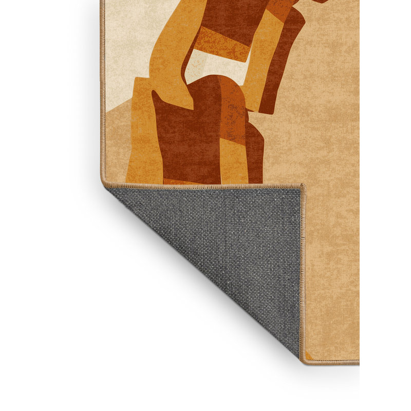 Tapis doux et moelleux moderne et contemporain en brun brun - reliure brun clair, 4 x 2